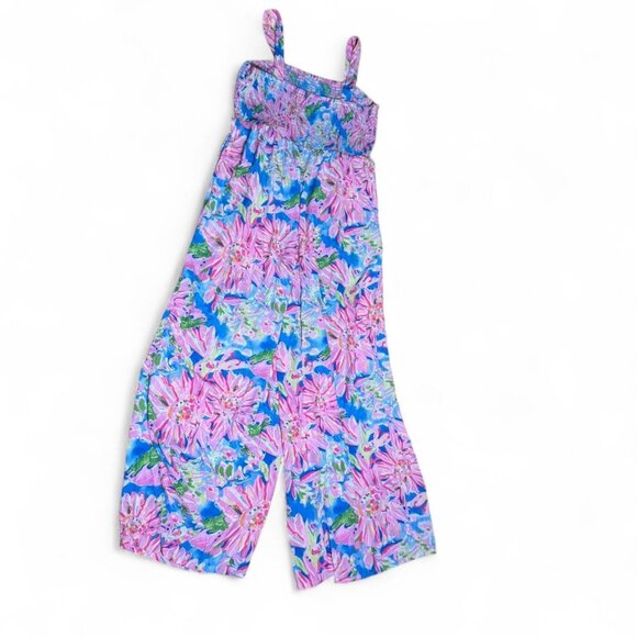 Womens Floral Wide Leg Jumpsuit - Picture 3 of 4